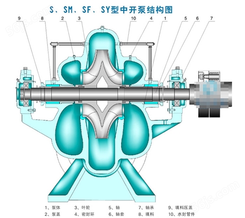 250SM39型耐磨单双吸泵结构图